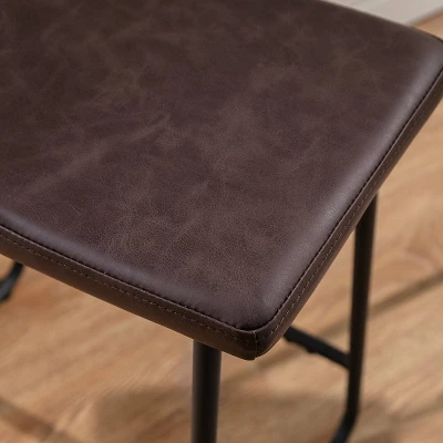 Set Of 2 Easton Saddle Counter Height Barstools Brown/Black - Acessentials - Image 4