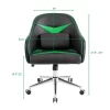 Costway Office Chair Task Desk Swivel Adjustable Height W/ Massage Lumbar Support BlueGreen