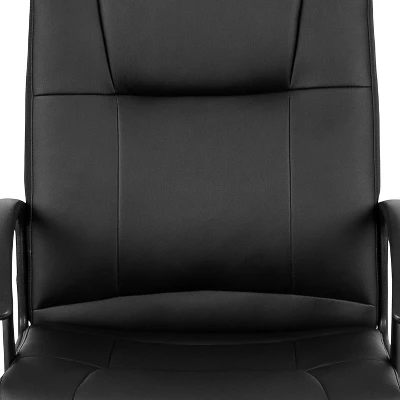 Emma And Oliver Mid-Back Black LeatherSoft-Padded Task Office Chair With Arms - Image 7