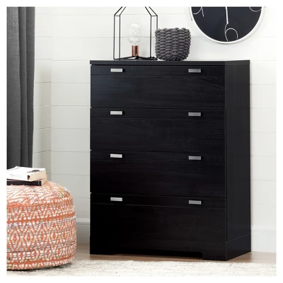Reevo 4 Drawer Vertical Dresser Black Onyx - South Shore