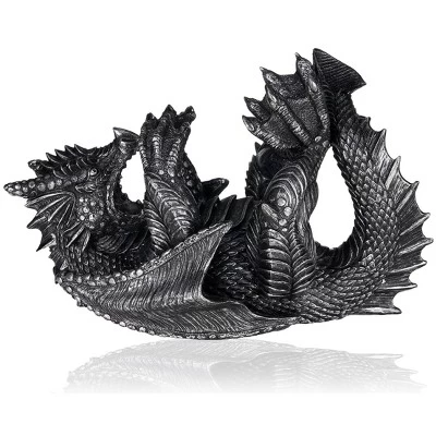 True Dragon Wine Bottle Holder | Fantasy Tabletop Statue, Gothic Wine Accessory, Soft Base Protects Tables, Pewter Color Finish - Image 3