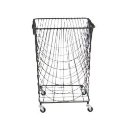 Square Industrial Metal Storage Cart Black CosmoLiving By Cosmopolitan