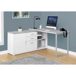 60" Computer Desk Look Left Or Right Face White - EveryRoom