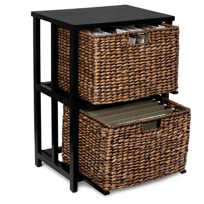 BirdRock Home 2 Tiered Hanging File Cubby With Wood Top - Brown Wash - Image 7