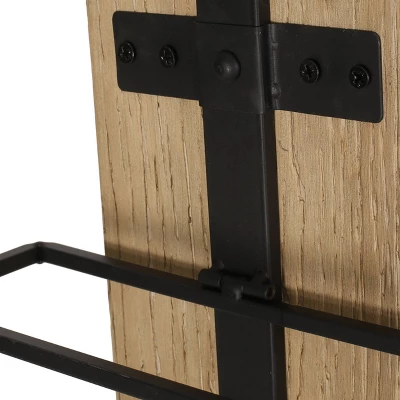 Toston Modern Industrial 8 Bottle Wall Mounted Wine Rack Natural/Black - Christopher Knight Home - Image 7