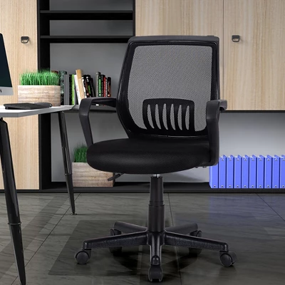Costway Mid-Back Office Executive Chair Mesh Chair Height Adjustable W/ Lumbar Support - Image 3