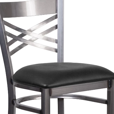 Flash Furniture Clear Coated ''X'' Back Metal Restaurant Barstool - Image 4