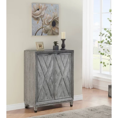 Gray Forest 2 Door Wine Cabinet Gray White Washed - Treasure Trove Accents - Image 4