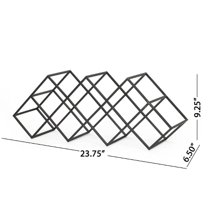 Mcclellan Modern Industrial 7 Bottle Tabletop Wine Rack Black - Christopher Knight Home - Image 8