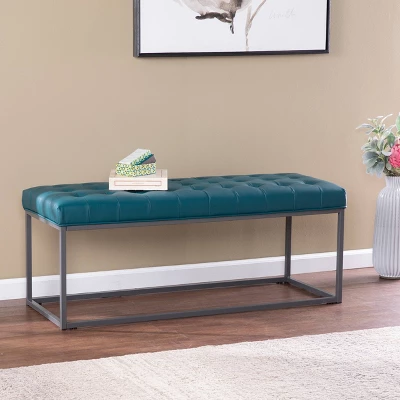 Perscon Upholstered Hallway Bench Blue - Aiden Lane - Image 3