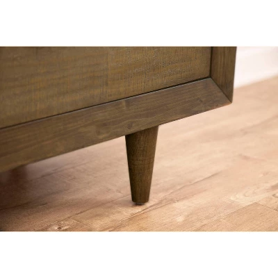 6pc Aurora Mid-Century Brown Bedroom Set With Upholstered Bed - Abbyson Living - Image 13