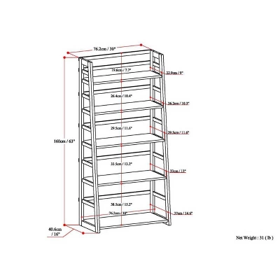 63"x30" Normandy Ladder Shelf Bookcase Farmhouse - Wyndenhall - Image 9