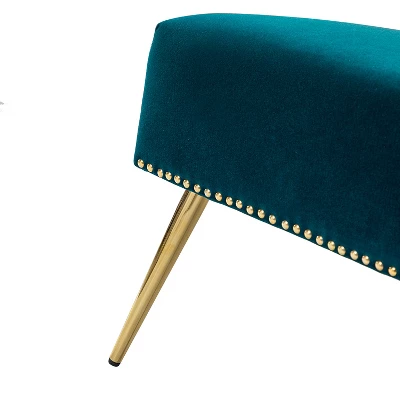 Cadmus 46" Modern Velvet Armless Loveseat With Channel-tufted Wingback For Living Room And Drawing Room| KARAT HOME - Image 8