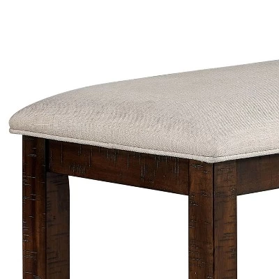 Foret Padded Counter Height Bench Rustic Oak/Beige - HOMES: Inside + Out - Image 2