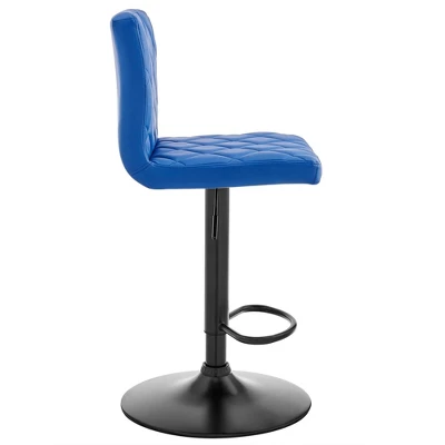 Duval Adjustable Barstool With Faux Leather And Metal Finish - Armen Living - Image 6