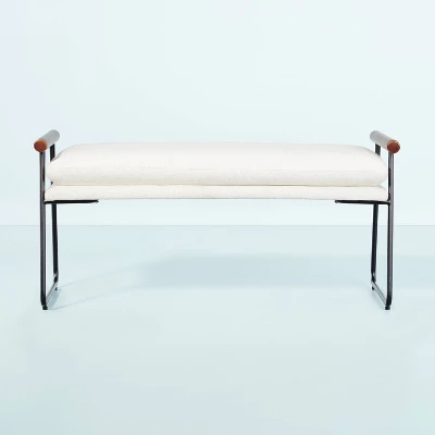 Cushioned Metal & Wood Bench - Cream/Black - Hearth & Handâ„¢ With Magnolia - Image 2