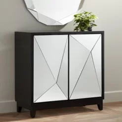 Studio 55D Bradley 36" 2-Door Mirrored Accent Cabinet