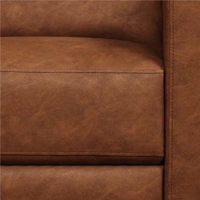Yaheetech Faux Leather Recliner Sofa With Pocket Spring Brown - Image 6