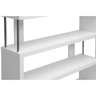 75.5" Barnes Six Shelf Modern Bookshelf White - Baxton Studio - Image 2
