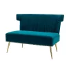Cadmus 46" Modern Velvet Armless Loveseat With Channel-tufted Wingback For Living Room And Drawing Room| KARAT HOME