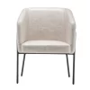 Modern Barrel Chair With Metal Base Faux Leather - WOVENBYRD