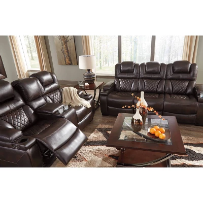 Warnerton Power Recliner Loveseat With Console And Adjustable Headrest Chocolate - Signature Design By Ashley - Image 19