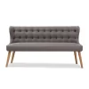 Melody Mid-Century Modern Fabric And Natural Wood Finishing 3 Seater Settee Bench Gray - Baxton Studio