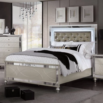 3pc Queen La Mesa Bed Nightstand And Dresser Set Silver - HOMES: Inside + Out - Image 7