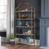70.88" 5 Shelves International Lux Metal Frame Bookcase Deco Stone - Sauder