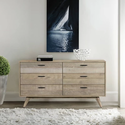 Baly 6 Drawer Mid-Century Modern Dresser - Armen Living - Image 12