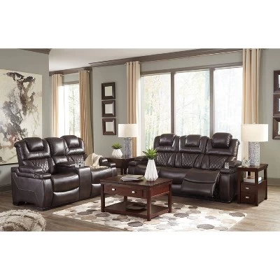 Warnerton Power Recliner Loveseat With Console And Adjustable Headrest Chocolate - Signature Design By Ashley - Image 12