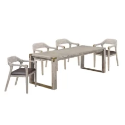 5Pc Montana Rectangular Extendable Dining Set With 4 Armchairs - Boraam