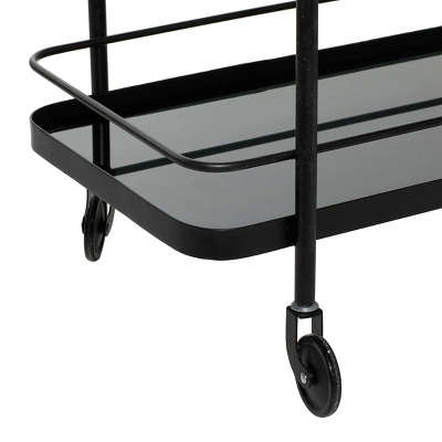 Contemporary Metal Bar Cart Black - Olivia & May - Image 2