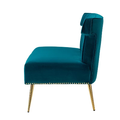 Cadmus 46" Modern Velvet Armless Loveseat With Channel-tufted Wingback For Living Room And Drawing Room| KARAT HOME - Image 2