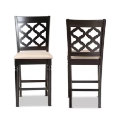 2pc Ramiro Wood Counter Height Barstools - Baxton Studio
