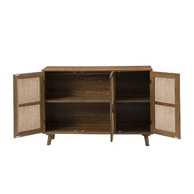 Filippo 3-Door Accent Contemporary Storage Cabinet With Rattan| KARAT HOME - Image 5