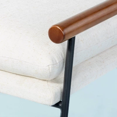 Cushioned Metal & Wood Bench - Cream/Black - Hearth & Handâ„¢ With Magnolia - Image 3