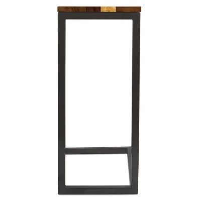 BirdRock Home Acacia Wood TV Tray C Shaped Side Table - Image 5