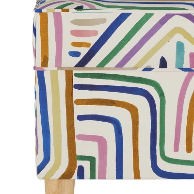 Storage Bench Rainbow Strokes Ochre - Skyline Furniture - Image 3