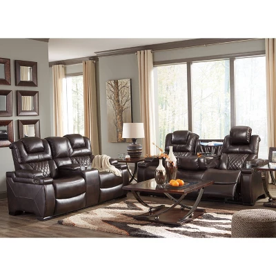 Warnerton Power Recliner Loveseat With Console And Adjustable Headrest Chocolate - Signature Design By Ashley - Image 14