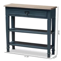 Dauphine Spruce Finished Wood Accent Console Table Blue - Baxton Studio