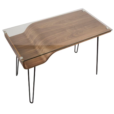 Avery Mid Century Modern Desk Walnut - Lumisource - Image 5