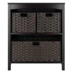 30" 4pc Terrace Storage Shelf With Baskets Espresso/Chocolate - Winsome