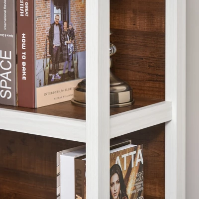 HOMCOM 4 Tier Bookshelf Utility Storage Shelf Organizer With Back Support - Image 7