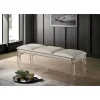 Simple Relax Leatherette And Acrylic Bench In Pearl White Finish