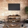 Hawkins Metal/Wood TV Stand For TVs Up To 50" Dark Brown - WyndenHall