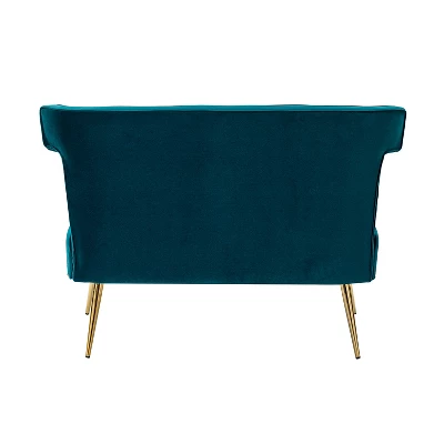 Cadmus 46" Modern Velvet Armless Loveseat With Channel-tufted Wingback For Living Room And Drawing Room| KARAT HOME - Image 4