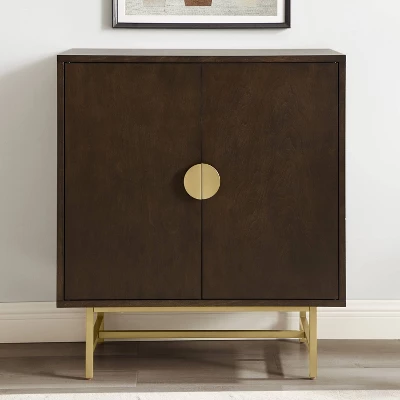 Blair Bar Cabinet Dark Brown/Gold - Crosley - Image 2