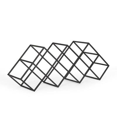 Mcclellan Modern Industrial 7 Bottle Tabletop Wine Rack Black - Christopher Knight Home - Image 2