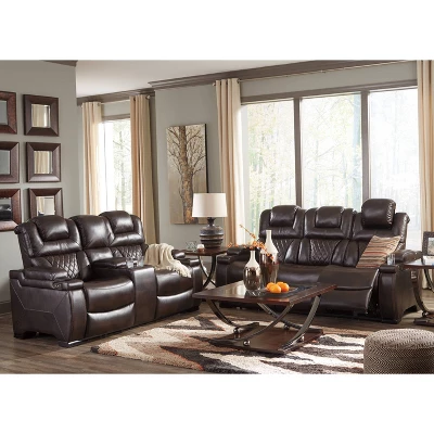 Warnerton Power Recliner Loveseat With Console And Adjustable Headrest Chocolate - Signature Design By Ashley - Image 11